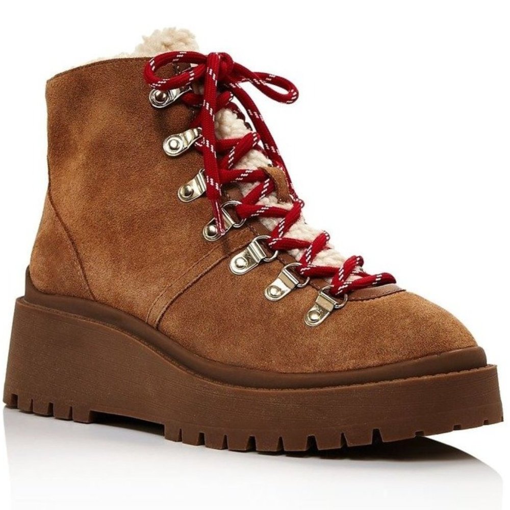 Aqua Miranda Hiker Suede Cognac Boots